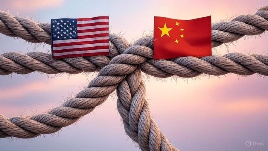 tug of war image between US and China